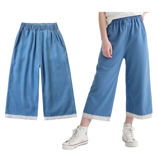 Image of Toddler Girls Capri Pants Lightweight Palazzo Wide Leg Summer Pants 3-10 Years