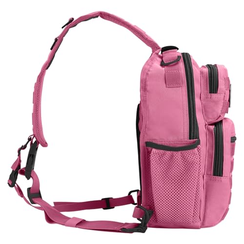 Image of Rover Sling Pack Tactical Shoulder Sling Bag Backpack with Bottle Holder Crossbody Chest Bag, Pink