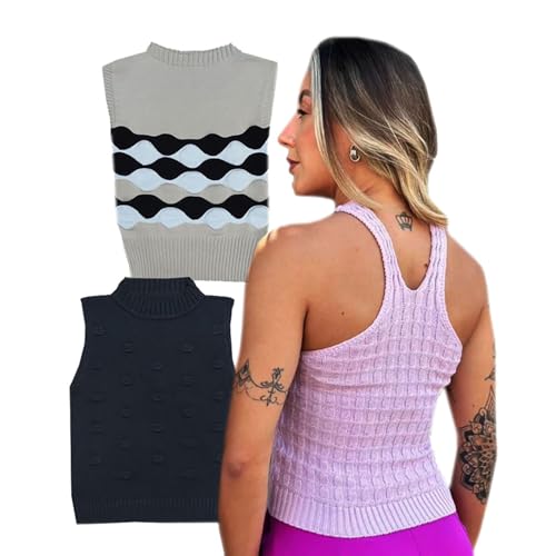 Blusa Cropped Tricô Modal: Kit 3 unidades Cores e Modelos Diversos - Tamanho Único 36/42 Moda Blogue