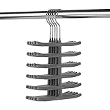 Crystallove 2pcs Fishbone Style Velvet Tie Belt Hanger Scarf Organizer (Grey)