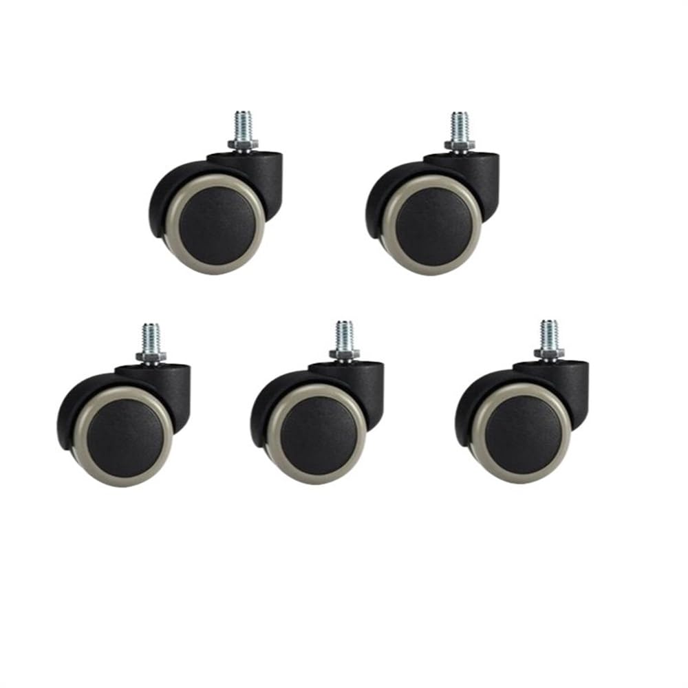 Roulettes pivotantes de bureau 10mm en polyuréthane grise lot de 5