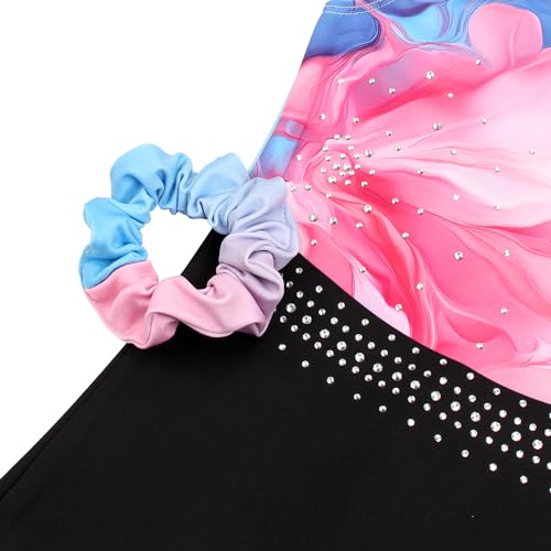 Image of MODAFANS Leotards for Girls Gymnastics with Shorts Dance unitards Tumbling Biketards with Hair Scrunchie for3-13T