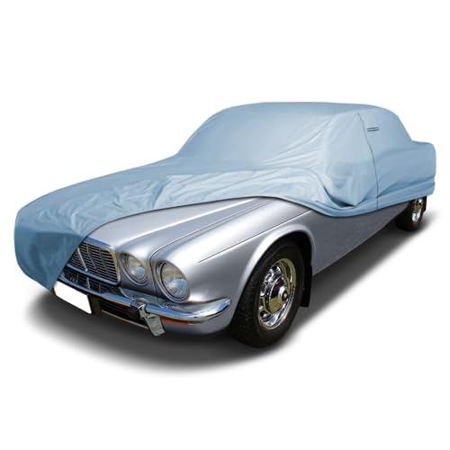 Image of iCarCover Premium Car Cover for 1972-1973 Jaguar XJ-Series XJ12, XJ12 LWB Heavy Duty Waterproof All-Weather Automobiles Custom Fit Indoor Outdoor UV Snow Protection Covers with Straps and Bag