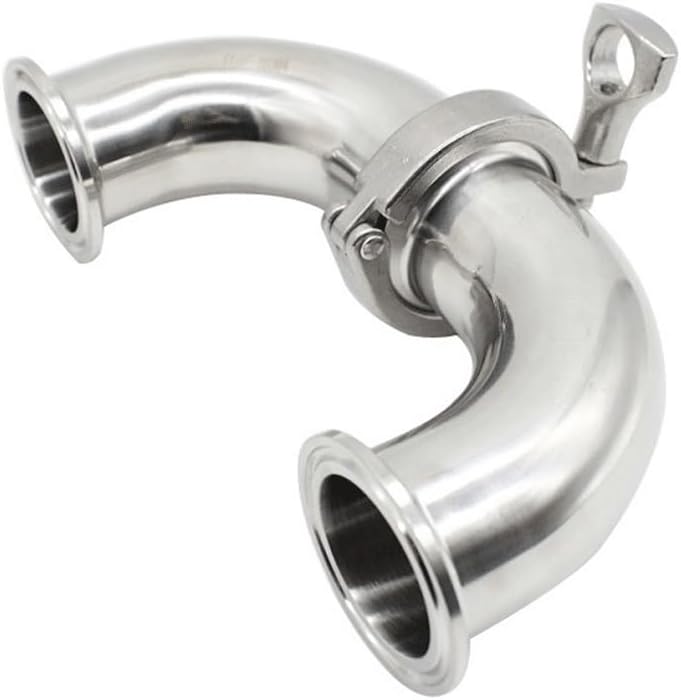 Feerule + Tri Clamp + Silicon Gasket 316 Stainless Steel Elbow Sanitary Fitting, for Home Garden Tri clamp Fittings(Size:19mmxFerrule25.4mm)