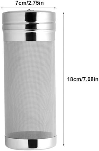 Miniatura 2 de Filtro de tolva seca de cerveza, filtro de salto de acero inoxidable de malla de 300 micrones, cartucho para hervidor de cerveza casero (2.8 x 7.1