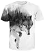 Produktbild Idgeatim Herren Jungen T-Shirt 3D Printed Wolf Kurzarm für Sommer t-Shirt Herren Damen Tshirt Fasching Karneval