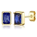 Ritach Stud Earrings for Women - Sapphire Earrings Gold Stud Earrings Gold Earrings for Women Girls Gifts Sapphire Earrings September Birthday Gifts for Women Teen Girl Gifts Trendy Stuff
