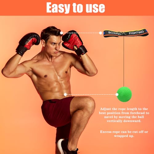 Jomdjmskes 4Pcs Reflexball, Reaktionsball mit Kopfband, Boxball, Reflexball Boxen, Box Training, Home Boxen Training Ball, Boxing Reflex Ball Ideal für Training von Reaktion und Auge-Hand-Koordination