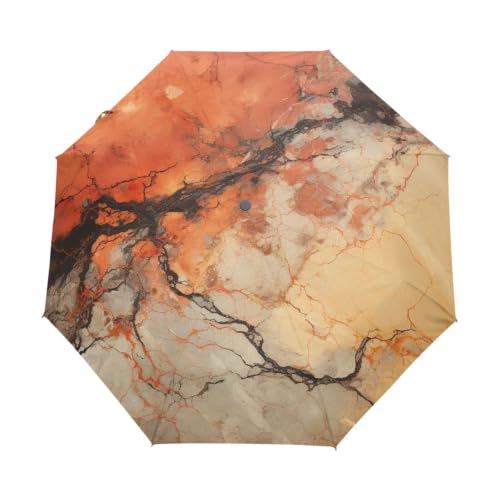 Parapluie Coupe-Vent Automatique à Motif Marbre Chic pour le Voyage
