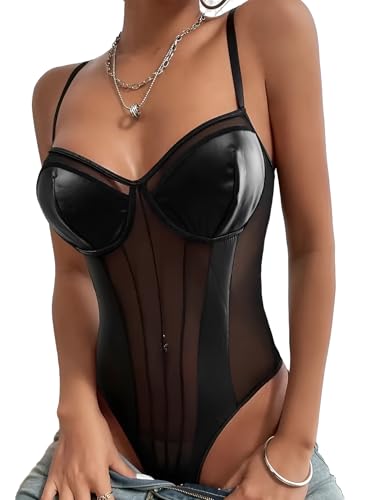 Body en Peluche Transparent pour une Nuit Romantique en Noir