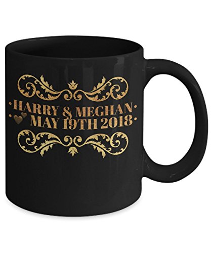 The Royal Family Wedding of Meghan Markle and Prince Harry, British souvenir gift mug. Celebration of May 19th 2018, collectors item of memorabilia for fans of the monarchy of the UK (B3)