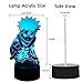 New Cool Japanese Naruto Anime Uzumaki Naruto 3D LED Night Light Remote Control Desk Lamp Christmas Gifts Bedroom Home Decoration Kid Toys Boy Gifts(Cool Uzumaki Naruto)