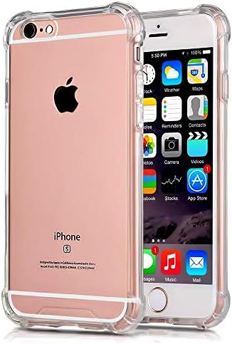 CaseHQ iPhone 6 Plus Case, iPhone 6S Plus Case Transparent Enhanced Grip Protective Defender Cover Soft TPU Shell Shock-Absorption Bumper Anti-Scratch Back Air Cushioned 4 Corners - Clear