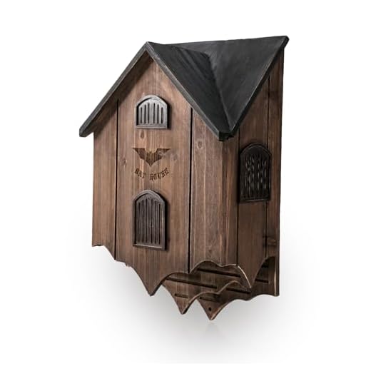 Lxnavihly Bat House for Outdoors - Large Double Chamber Bat Box with Unique Design to Attract Bats, Sturdy Wooden Bats Shelter for Outside for Tree, Weather-Resistant, Easy to Hang, Black Brown