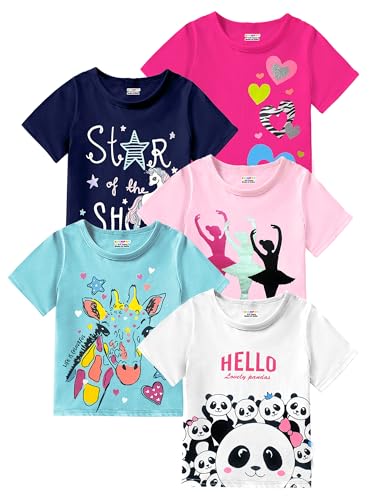 Image of Kuchipoo Girls Half Sleeves Regular Fit Cotton T-Shirt