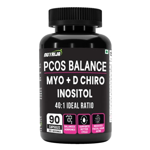 Image of NutriJa PCOS Supplement for Women - Myo-Inositol 2000mg & D-Chiro Inositol 40:1 with Berberine - Supports Hormonal Health, Women's Wellness & Metabolic Support - 90 Veg Capsules