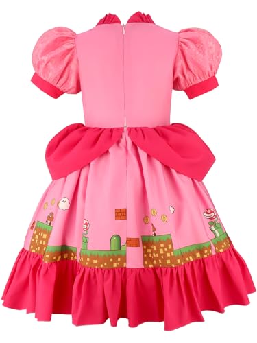 Disfraz completo Princesa Peach para niñas, color rosa miniatura 4