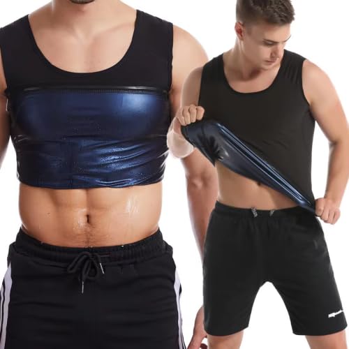 Men Sweat Shaper Vest for Weight Loss Slimming Sauna Body Shaper Tank for Gym, Workout, Tummy Control & Fat Burn
