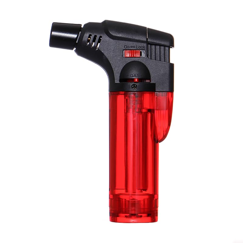 Jet Flame Lighter Butane Gas Refillable Windproof for Diwali Plastic Gas Lighter (Pack of 1) (Red)