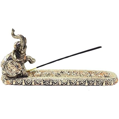 We pay your sales tax Gold Thai Elephant Buddha Wraps Incense Burner Holder Lucky Figurine Home Decor Gift (G16555) Feng Shui Idea Cover