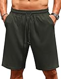 COOFANDY Pantalones Running Hombres Pantalones Cortos Hombre Deporte Pantalon Gym Bermudas Verano Shorts Verde Oscuro L