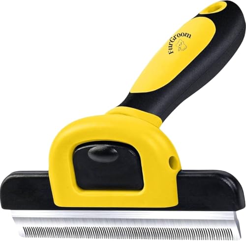 FurGroom Deshedding Tool for Dogs and Cats-Reduces Shedding by Up to 95% in Less Than 10 Minutesbest Choice for Grooming and Deshedding Your Lovely Pets.Dog Cat Horse Rabbit Brush Dod Comb (YELLOW L