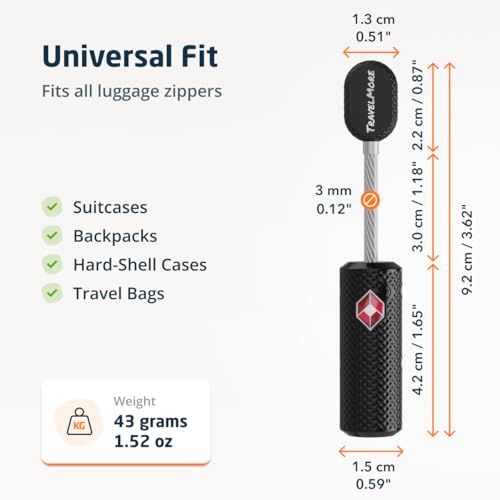 4-Pack TSA Approved Luggage Locks with Keys for Travel | Flexible, Ultra Secure Mini Key Padlocks Made from Zinc Alloy | Luggage Locks | TSA Locks | Black - Image 3