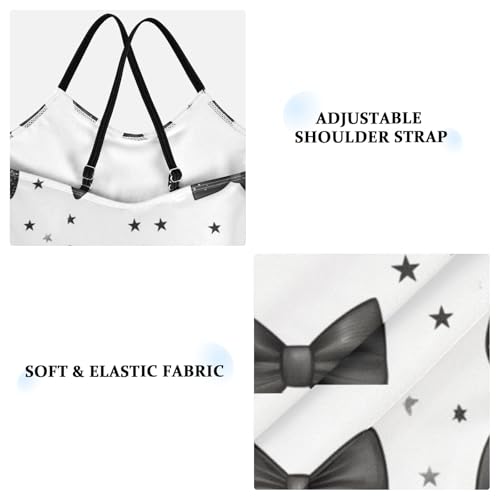 Pigsaly Girls One Piece Swimsuits Grey Black Stars Bow Tie Kids Cross Back Swimwear Toddler Beach Sport Bathing Suit 3T3