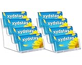 xydstay Acrylic Business Card Holder for Desk,4-Tier Clear Plastic Display Stand with 4 Pockets,ldeal for Office & Workspace Organization,2 Pack