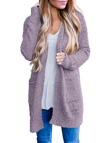 Image of MEROKEETY Women's Long Sleeve Soft Chunky Knit Sweater Open Front Cardigans Outwear Coat