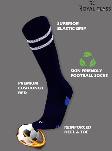 Image of RC. ROYAL CLASS Football Socks -Knee High Unisex, Cushioned Sole, Hi-Performance, Soft & Breathable,Ventilated,Moisture Wicking,Anti-Odour,Football /Soccer Socks For Kids to Adults-Pack of 1 Pair
