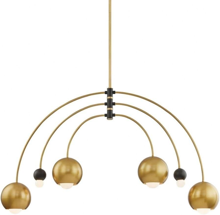 Mitzi H348806-AGB/BK Willow - 6 Light Chandelier 28.625 inches Tall and 48.75 inches Wide - Aged Brass/Black