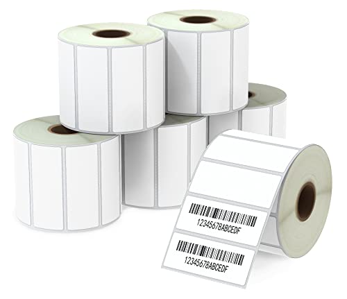 BETCKEY - 2.625" x 1" (67 mm x 25 mm) File Folder & Address Labels Compatible with Zebra/Rollo Label Printer,Premium Adhesive & Perforated [6 Rolls, 12000 Labels]