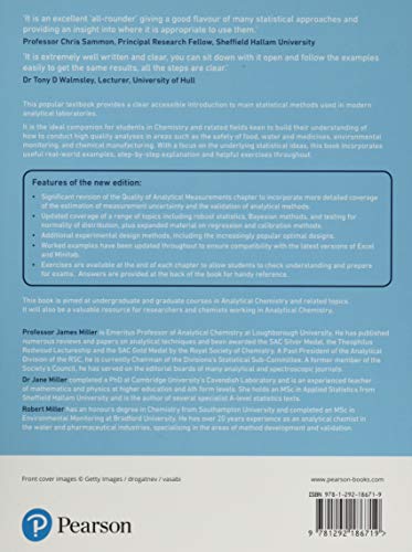 Miller, J: Statistics and Chemometrics for Analytical Chemis