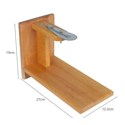 iBELL Coconut Scraper Chirava with Place-It-Anywhere Design, Premium Wooden Body and Stainless Steel Blade (27 x 19 x 12.3 cm)