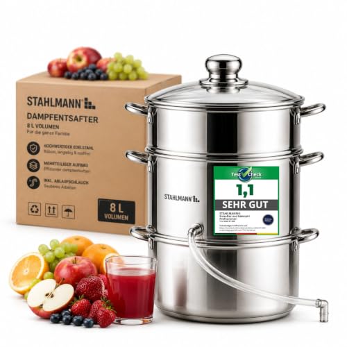 STAHLMANN® Dampfentsafter [8 L] Entsafter Obst und Gemüse Testsieger