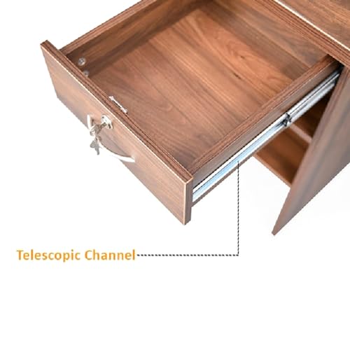 Image of Royaloak Lucy Computer Table for Home Office | Durable Engineered Wood with Melamine Finish | Thick Table Top & Spacious Legroom | Modern Design with Convenient Drawer Storage