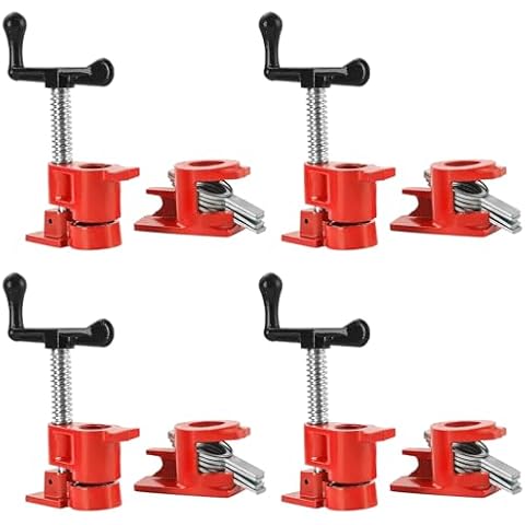 FLK Tech 4 Pack 1/2” Wood Gluing Pipe Clamp Set, Heavy Duty Pipe Clamps, Cast Iron Wood Clamps Quick Release for Woodworking, Carpentry, Home Improvement, and DIY Projects Cover