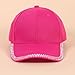 Shiny Rhinestone Brim Baseball Cap for Women Girls Bling Hats Sparkle Ponycap Trucker Hat Summer Outdoors Sun Cap Hot Pink