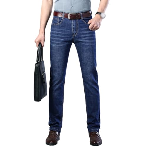 Stretch Jeans Solid Color Slim Jeans Business Casual Jeans(32)