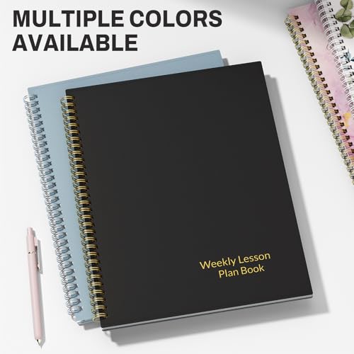 SUNEE 8 Period Teacher Lesson Plan Book - Days Vertically, Undated Teacher Planner 2026-2027 Academic Year, 8.5 x 11 Inch, 104 Pages/52 Sheets (40 Weeks), Waterproof Plastic Cover, Back Pocket, Black - Image 7