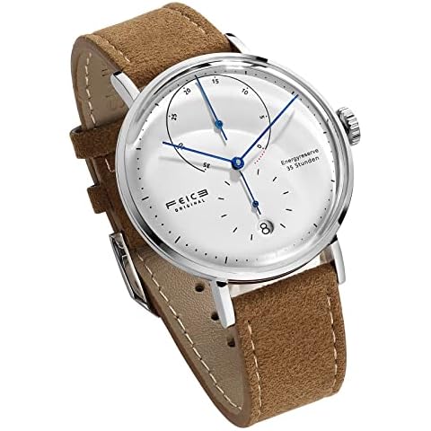 FEICE Automatic Watch Domed Mirror Bauhaus-Style Minimalist Wrist Watch- FM202 (Brown Leather) Cover