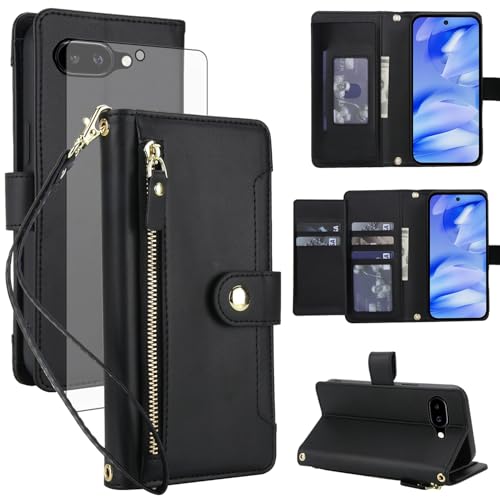 Protection Google Pixel 9a 5G en cuir avec film écran antichoc