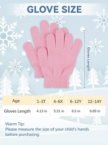 Glooarm 16 Pairs Kids Gloves Winter Boys or Girls Children's Warm Knit Magic Gloves Bulk for Winter Supplies2