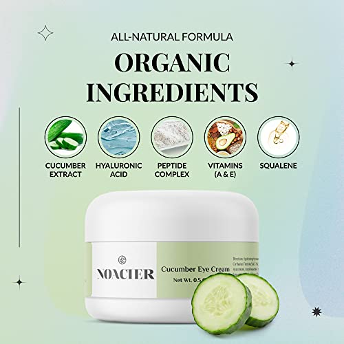 Noacier Cucumber Eye Cream For Dark Circles And Puffiness - Anti Aging Under Eye Cream - Hyaluronic Acid Moisturizer For Deep Wrinkle Repair And Bags Under Eyes #TOP3
