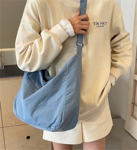 Waterproof Nylon Crossbody Tote Bag Unisex Hobo Shoulder Bag Lightweight Purse Multi-pocket Casual Work Travel Gym Zip2