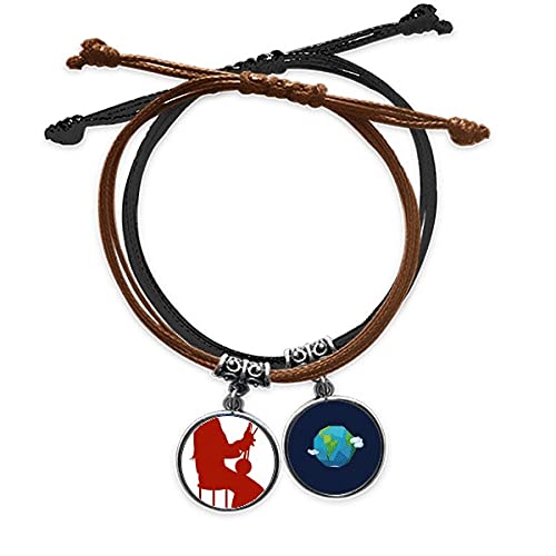 Pulsera erhu de cuero genuino trenzada a mano con diseño artístico de inspiración oriental