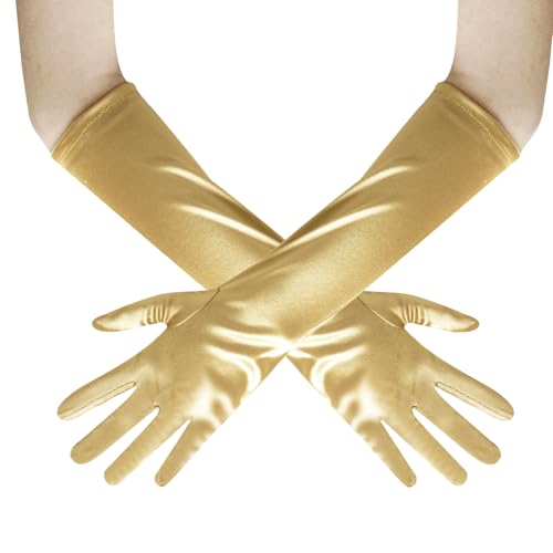 Lystaii Long Opera Party 20s Satin Gloves Stretchy