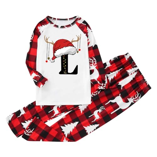 Pigiama Natale Famiglia Stampa lettera Coordinati Capodanno Pigiami Abbinati Coppia