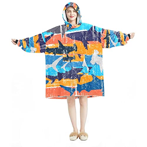 Sweat à capuche surdimensionné requins pour vos soirées d'hiver cocooning